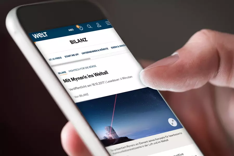 Teaser: Foto: Mynaric: Artikel mobile Ansicht "Mit Mynaric ins Weltall"